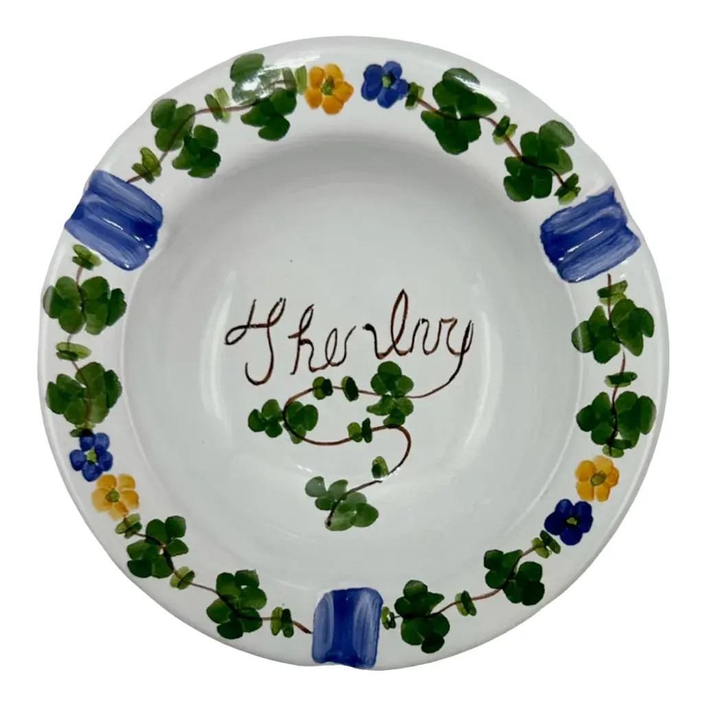 1990s The Ivy Restaurant Los Angeles, Ca Ceramic Hand-Painted Ashtray Dish | Chairish