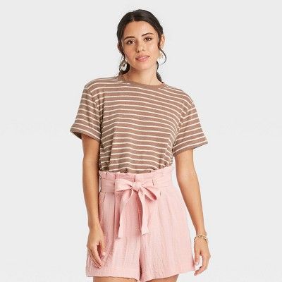 Women's Short Sleeve Linen T-Shirt - A New Day™ | Target