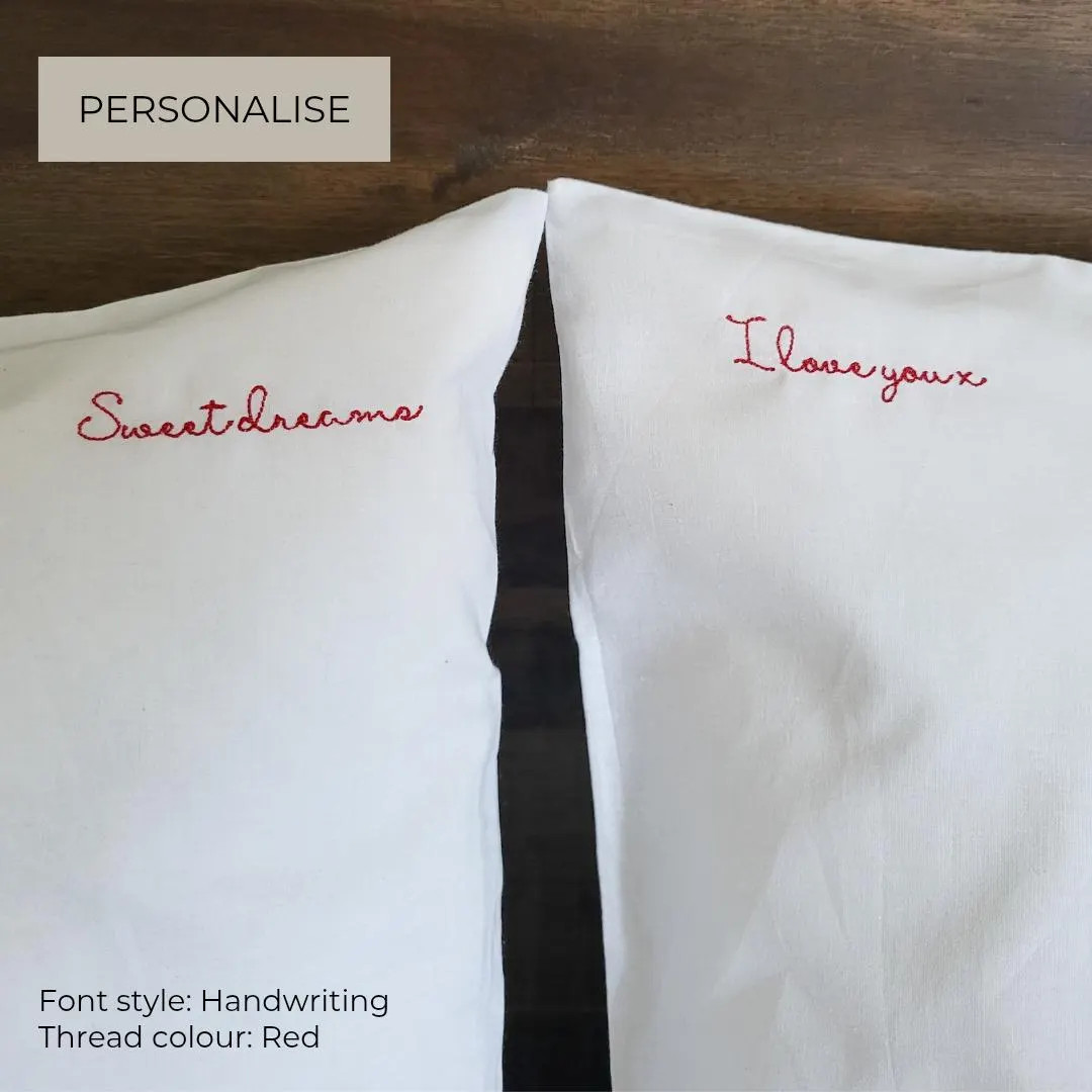 Personalised Embroidered Pillowcase: Handwritten Love Note - Etsy | Etsy (US)