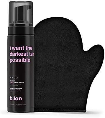 b.tan I Want The Darkest Tan Possible Tanning Kit - Self Tan Mousse with Applicator Mitt - Value ... | Amazon (US)