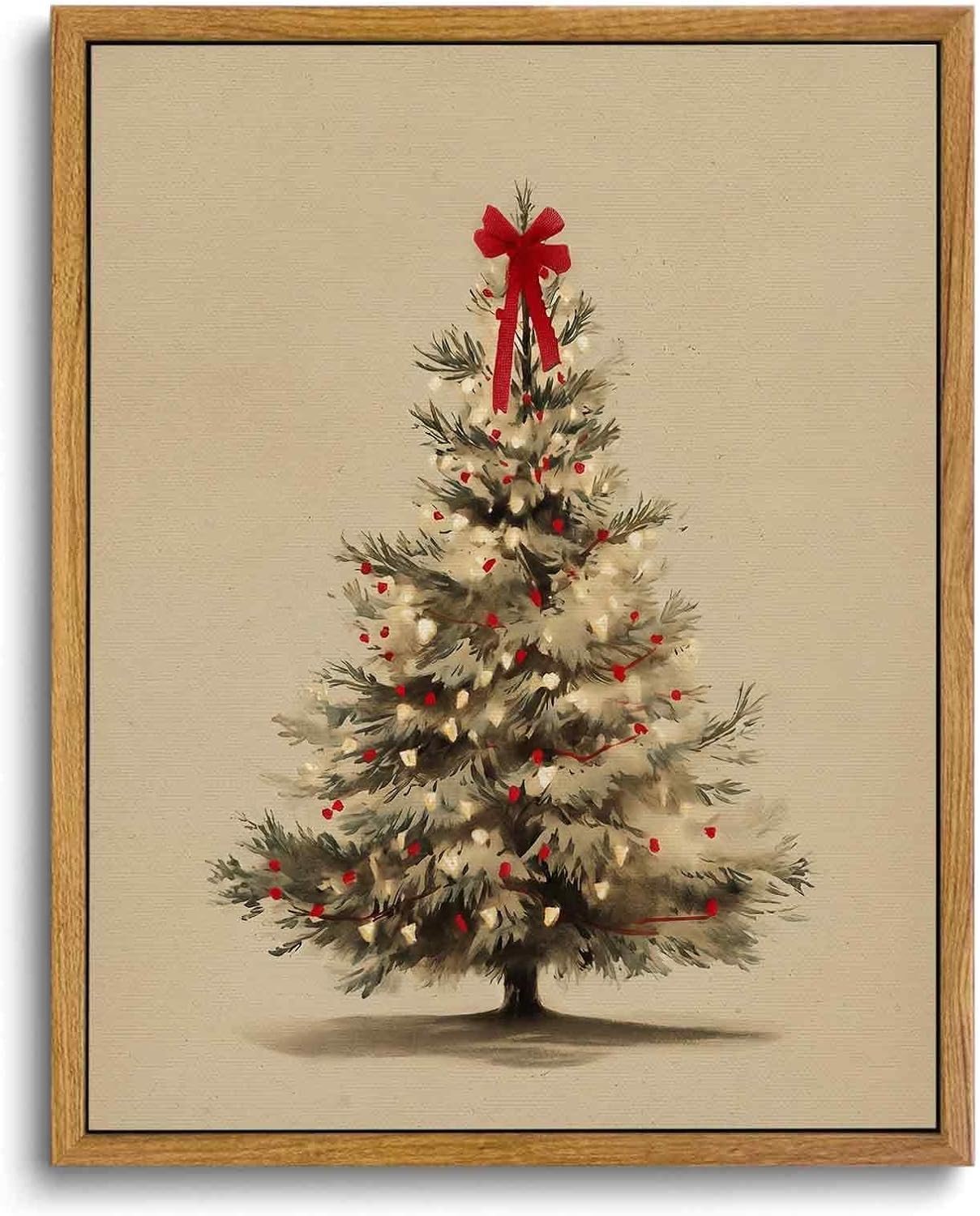 Framed Vintage Christmas Tree Canvas Wall Art Prints, 8x10in | Amazon (US)