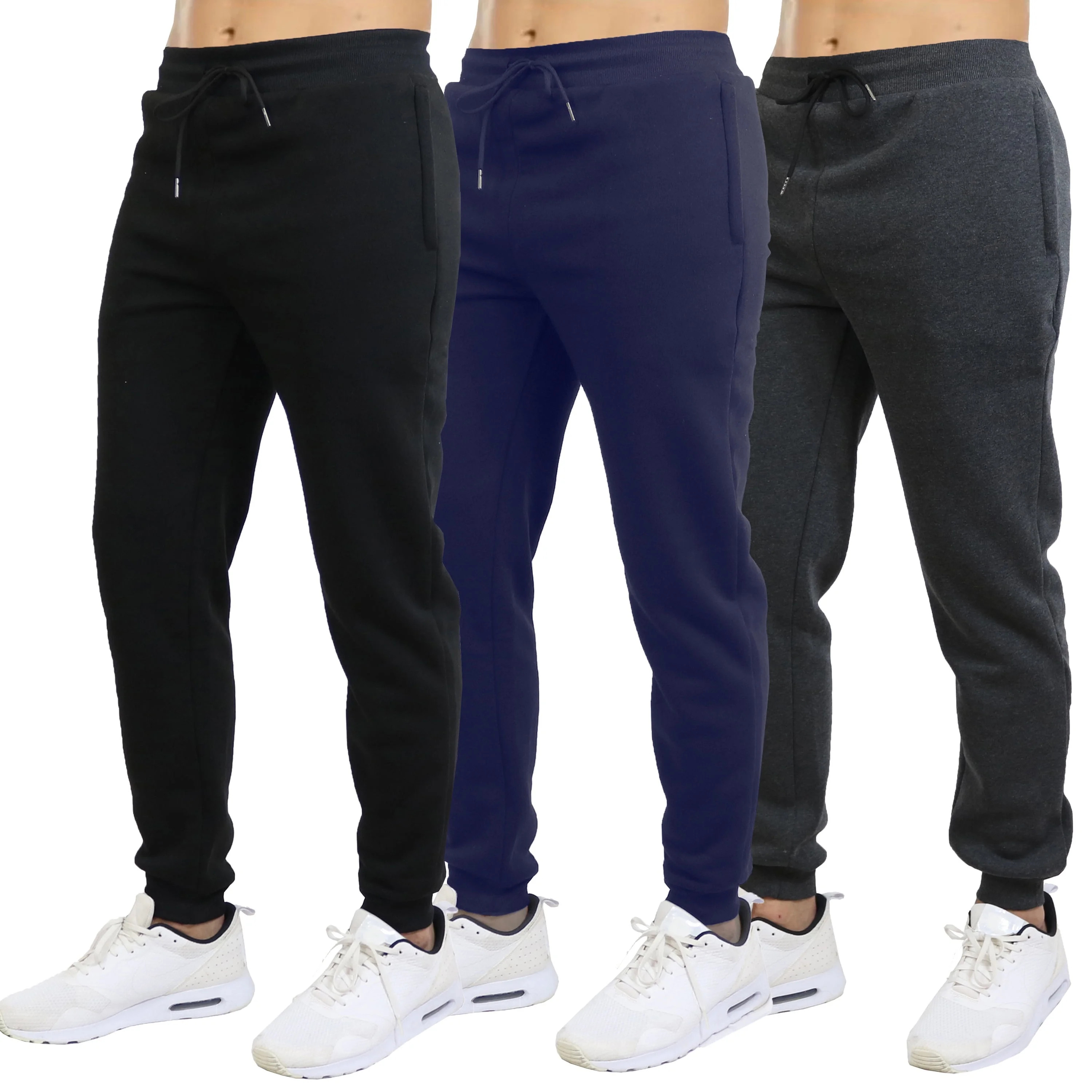 Galaxy by Harvic 3-Pack Mens Slim Fit Fleece Jogger Sweatpants (S-2XL) | Walmart (US)