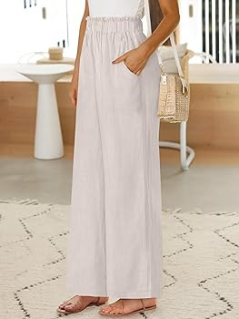 ANRABESS Womens Linen Pants 2026 Summer Casual Loose Wide Leg Palazzo Pants High Waist Flowy Beac... | Amazon (US)