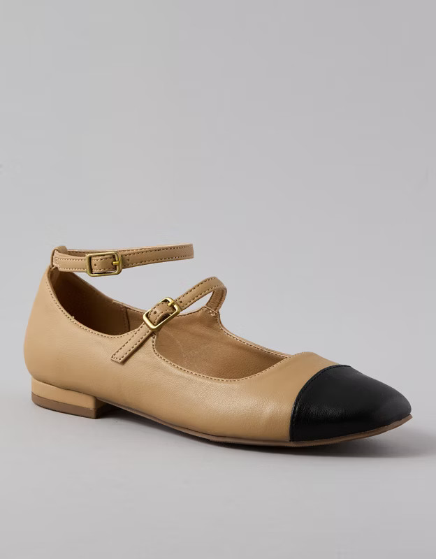 AE Double Strap Toe Cap Mary Jane | American Eagle Outfitters (US & CA)