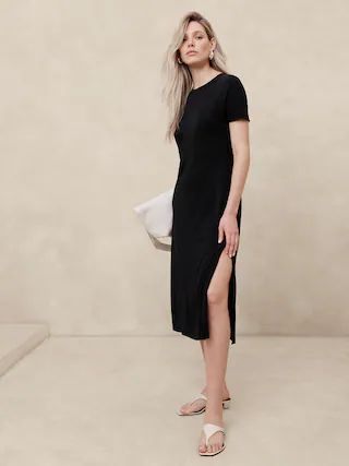 Crepe Midi T-Shirt Dress | Banana Republic (CA)