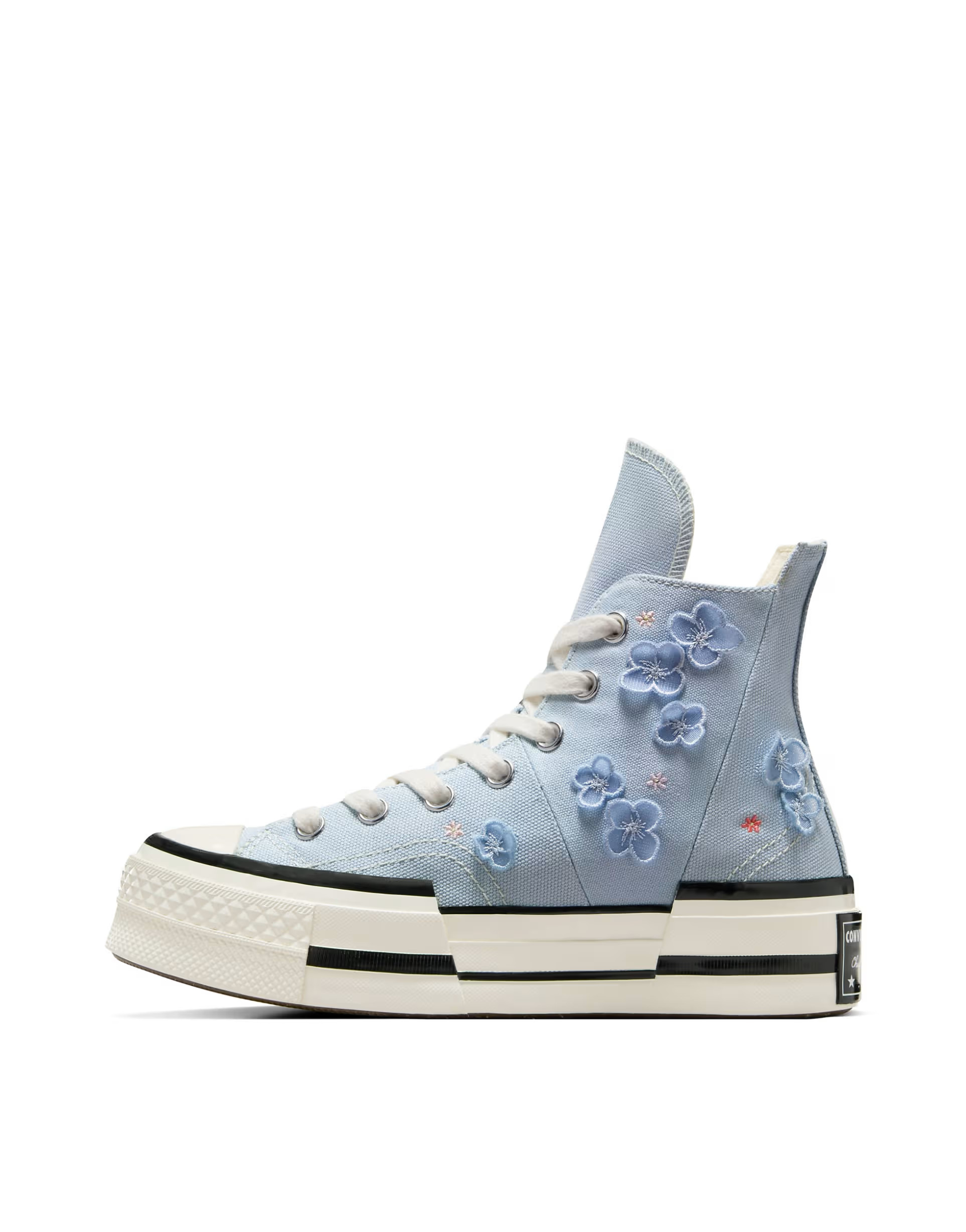 Converse Chuck 70 platform sneakers with flower embroidery in blue | ASOS | ASOS (Global)