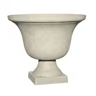 17.75 in. Springfield Polar White Textured Resin Urn | The Home Depot