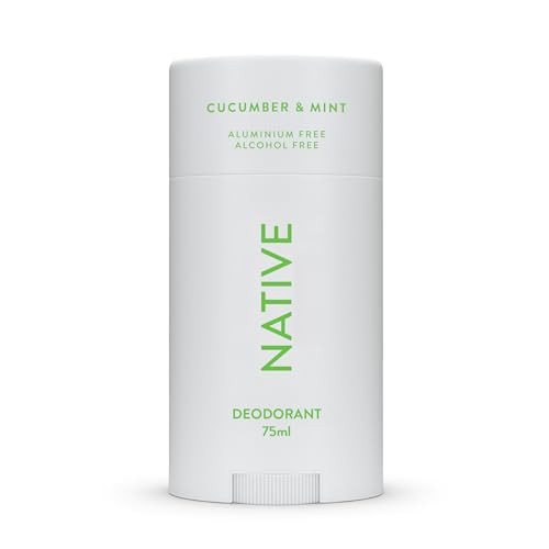 Native Deodorant Womens & Men - Alcohol & Aluminium Free - Cucumber & Mint Scent - Naturally Derived with Shea Butter, Coconut Oil & Baking Soda - 72 Hour Odor Control (75ml) | Amazon (UK)