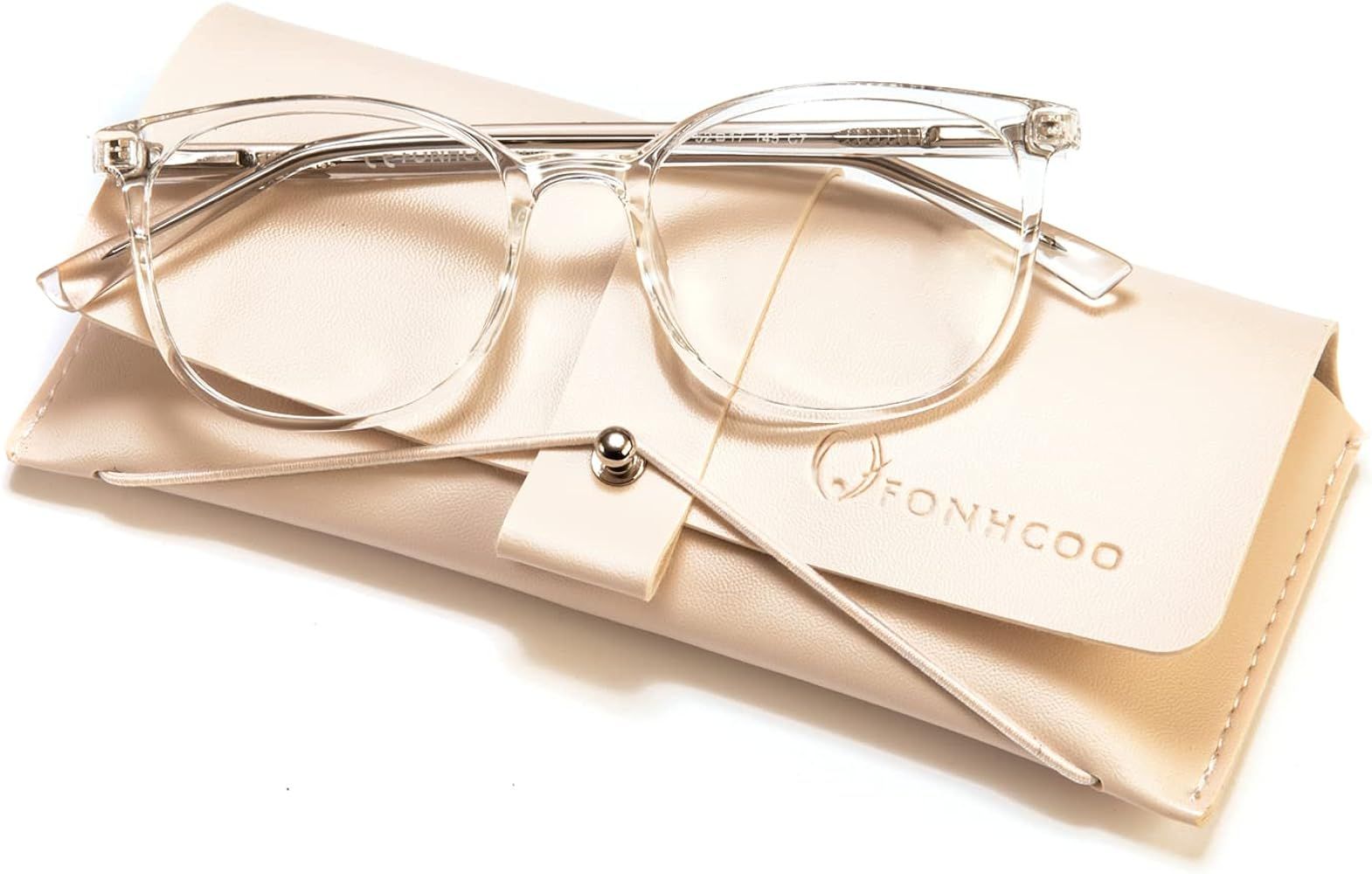 FONHCOO Blue Light Blocking Glasses Fashion Round TR90 Frame Transparent Eyewear Anti UV Computer... | Amazon (US)