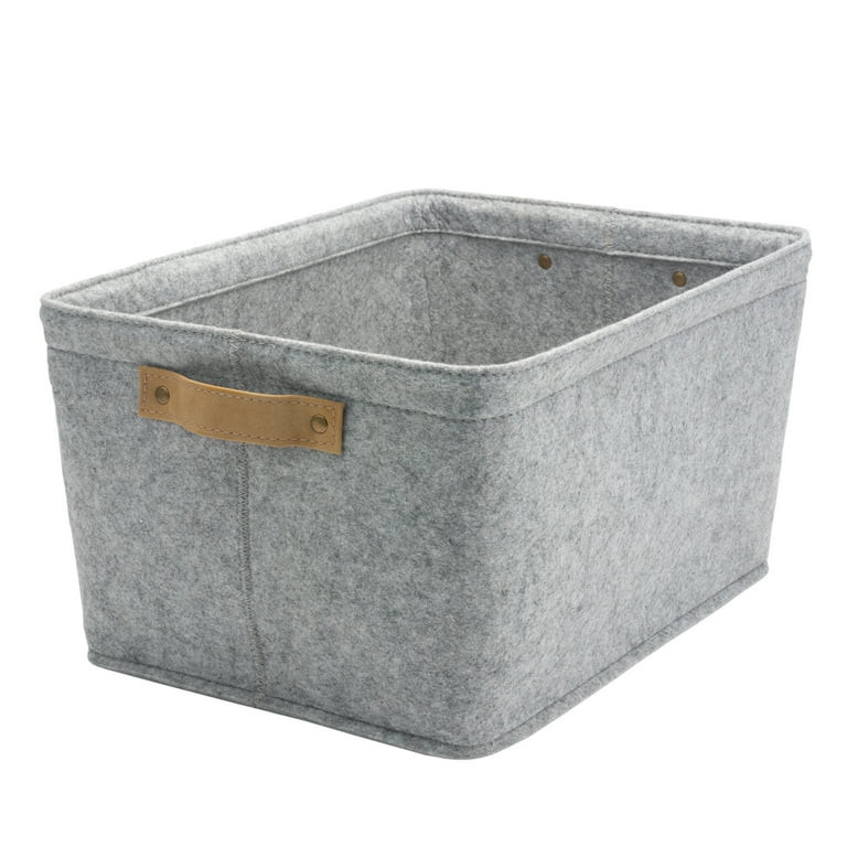 Basketville Medium Felt Bin, Light Gray, 2 Pack - Walmart.com | Walmart (US)