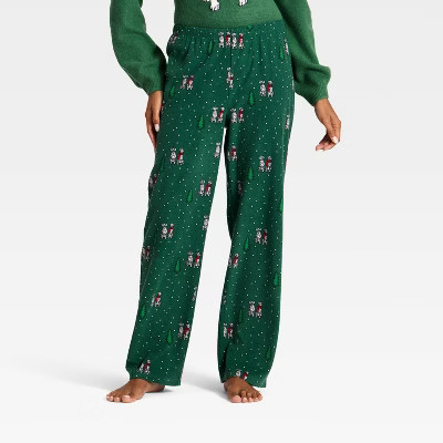 Women's Dalmatian Microfleece Holiday Matching Family Pajama Pants - Wondershop™ Green S | Target