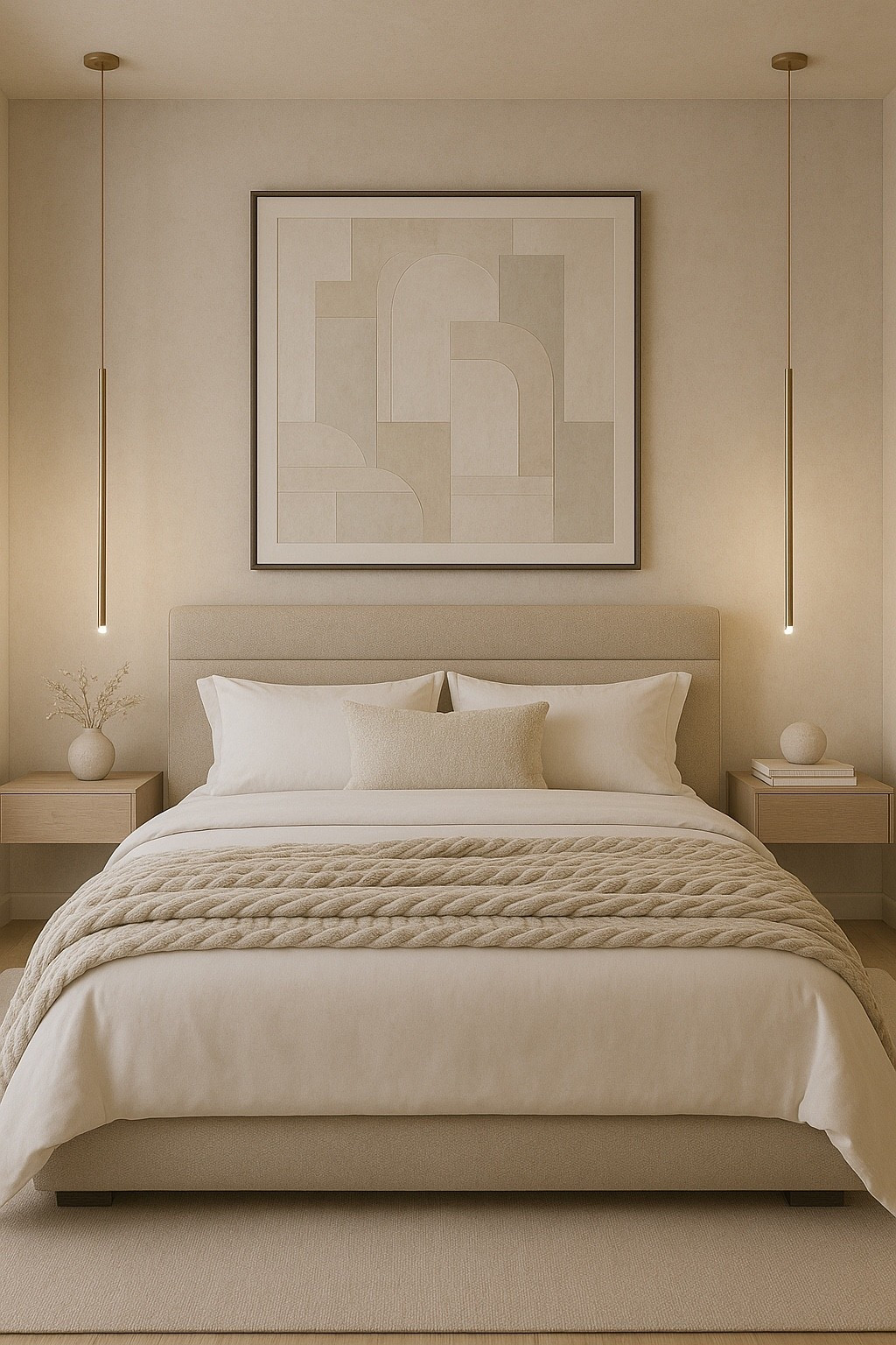 Soft, modern, neutral bedroom inspiration featuring warm LED pendant lights, a textured luxury throw, minimal floating nightstands, and calming abstract wall art.
Perfect cozy vibe for anyone creating a serene, high-end bedroom space.
Shop the full look below 🤍✨

#LTKhomeDecor #LTKbedroom #BedroomInspo
#NeutralBedroom #HomeAesthetic #SoftInteriors
#CozyVibes #ModernHome #LightInteriors
#LuxuryBedroom #MinimalHome #HomeDesign
#AestheticBedroom #InteriorGoals #BedroomStyle


#LTKselfcare #LTKvlog #LTKmomlife