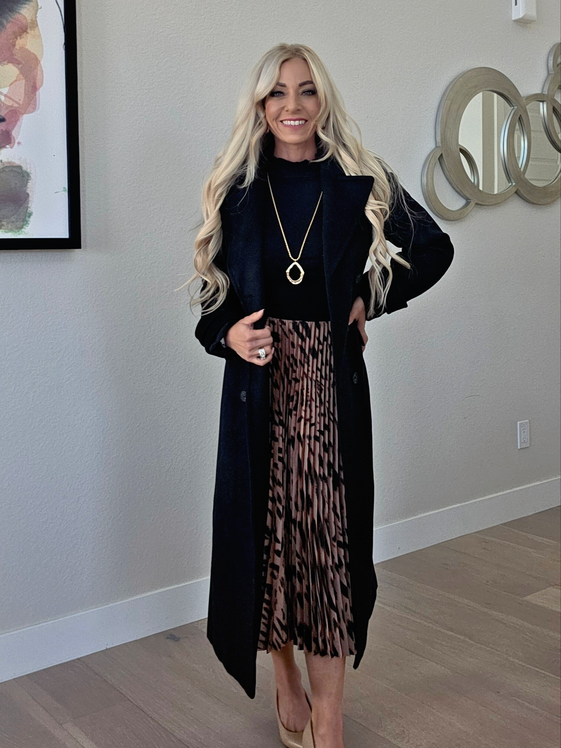 Winter work look 🖤❤️THANK YOU for being here and following/shopping with me! (You can follow me on Instagram for daily outfits!)SIZING NOTES: ❤️ For reference I'm 5' 4", wearing XS in pleated leopard skirt, turtleneck and coat. All true to size! .........#fashion #fashionover40 #ootd #grwm #trending #casualstyle #Workwear #petite #anntaylor #over40fashion #affordablefashion #fitness #express #Anthropologie #loft #whbm #weekend #colorado #summerfashion #datenight #capsule #worklooks #suiting #outfitideas #matching #fall Designer #fauxleather #leather #suede WeekendRailsEvereveAnimal PrintLeopardCheetahSpottedNeutralSkirtDressLBDTigerZebraMochaTanBeige PinkFloralSheerBlackWinter FashionHolidayChristmasNew YearEventGalaMaxi dressVacationPleated skirtGold

#LTKgrwm #LTKootd #LTKOver40