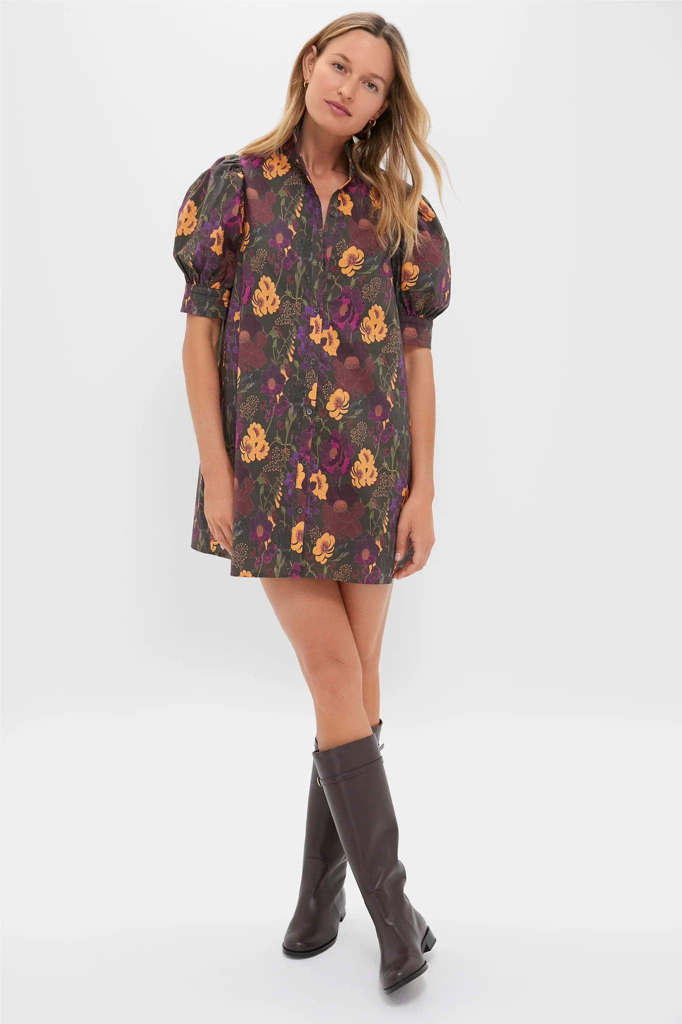 Burnt Orange Floral Louisa Mini Dress | Tuckernuck (US)