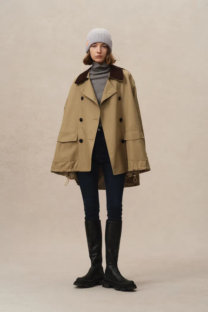 Cassian Short Trench Coat in Cotton Blend | Fabrique