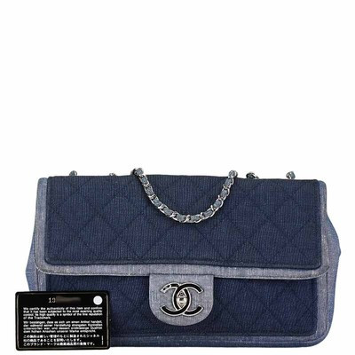 CHANEL Matelasse 25 Coco Mark Chain Shoulder Bag Blue Navy Denim 240831N  | eBay | eBay US