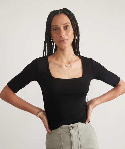 Lexi Rib Square Neck Top | Marine Layer
