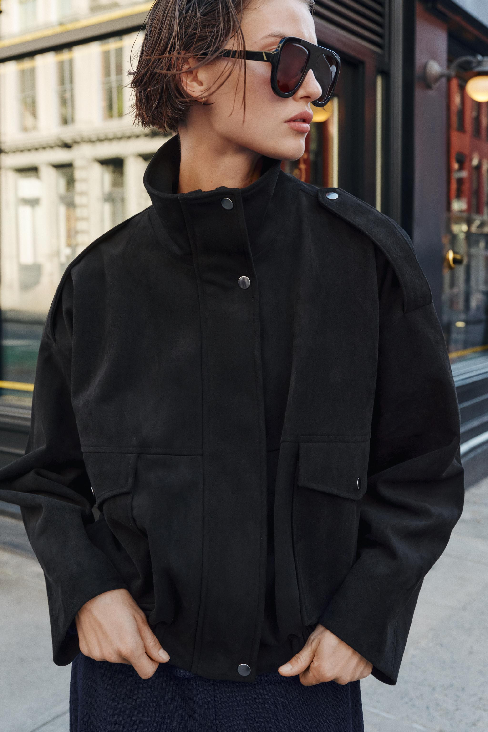 FAUX SUEDE BOMBER JACKET | Zara UK