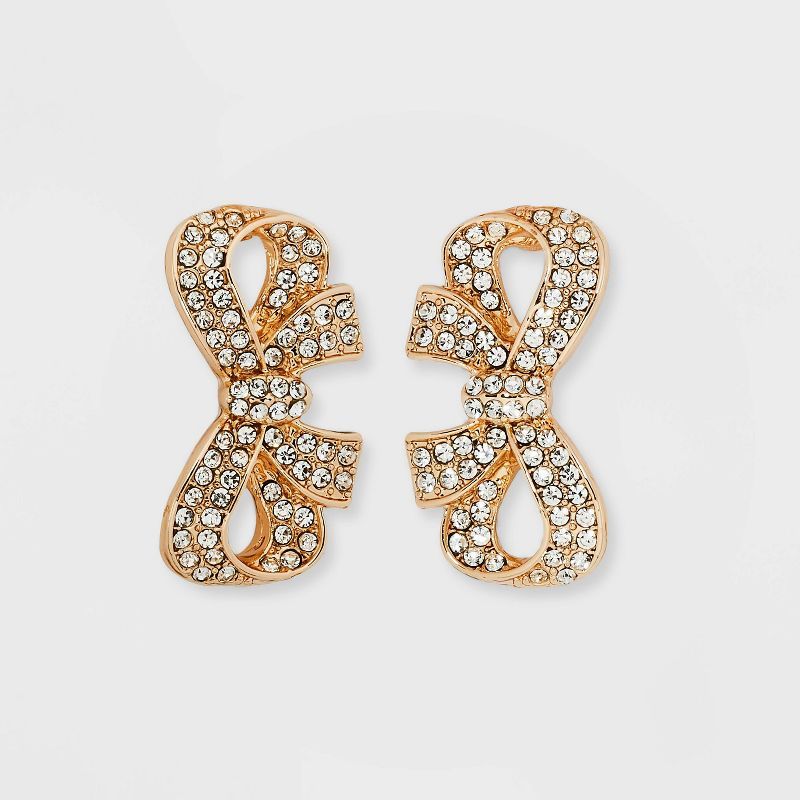 SUGARFIX by BaubleBar Crystal Bow Stud Earrings - Gold | Target