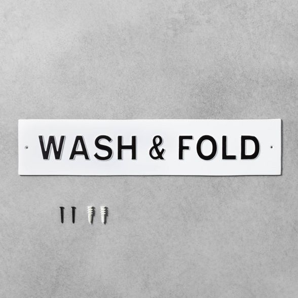 'Wash & Fold' Wall Sign White/Black - Hearth & Hand™ with Magnolia | Target