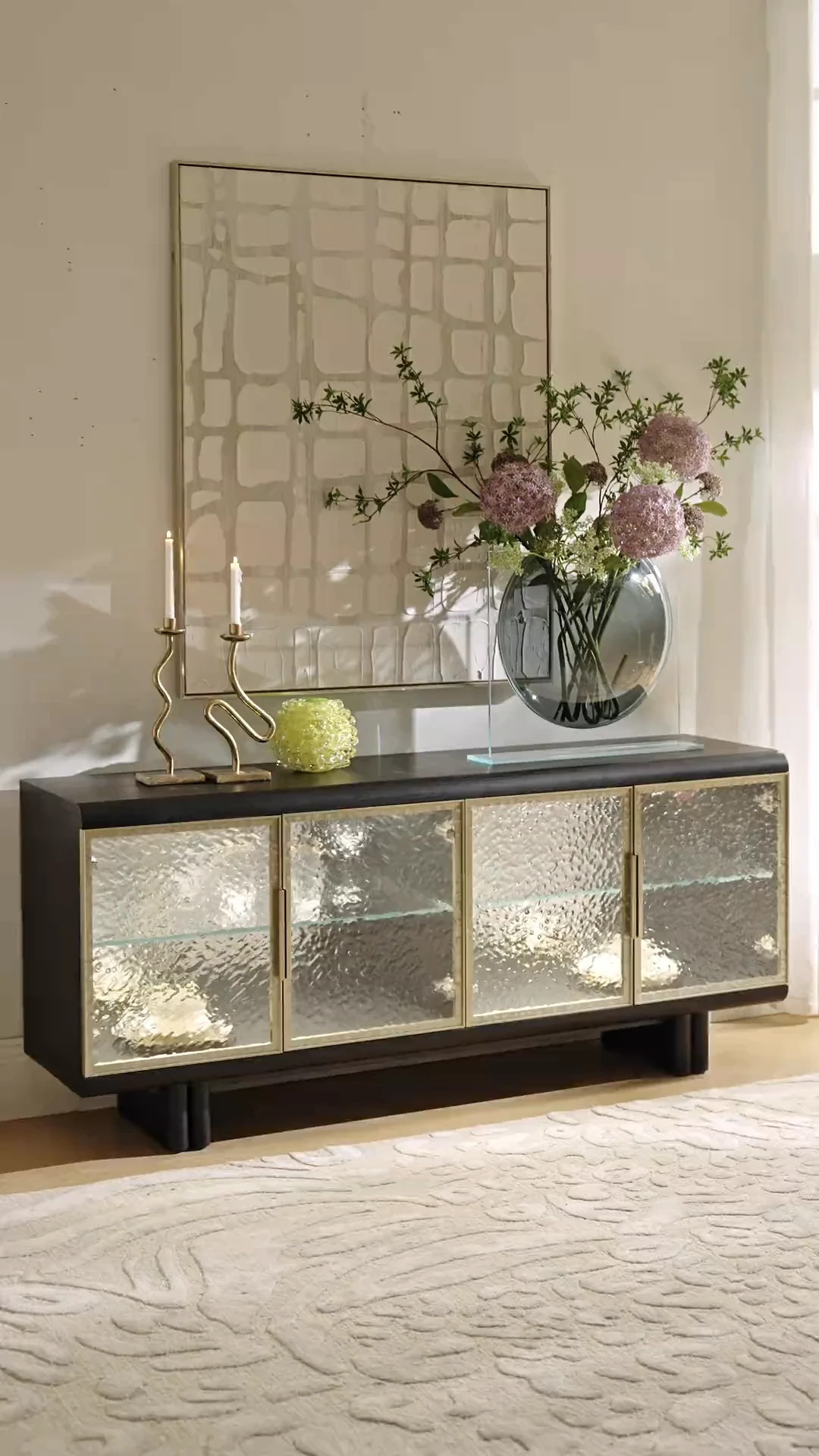 Eleanor Wavy Glass 4-Door Buffet (72") | Z Gallerie