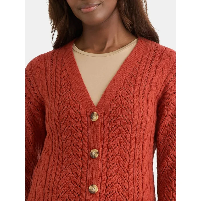 Time and Tru Women's Boyfriend Cardigan Sweater, Lightweight, Sizes XS-XXXL | Walmart (US)