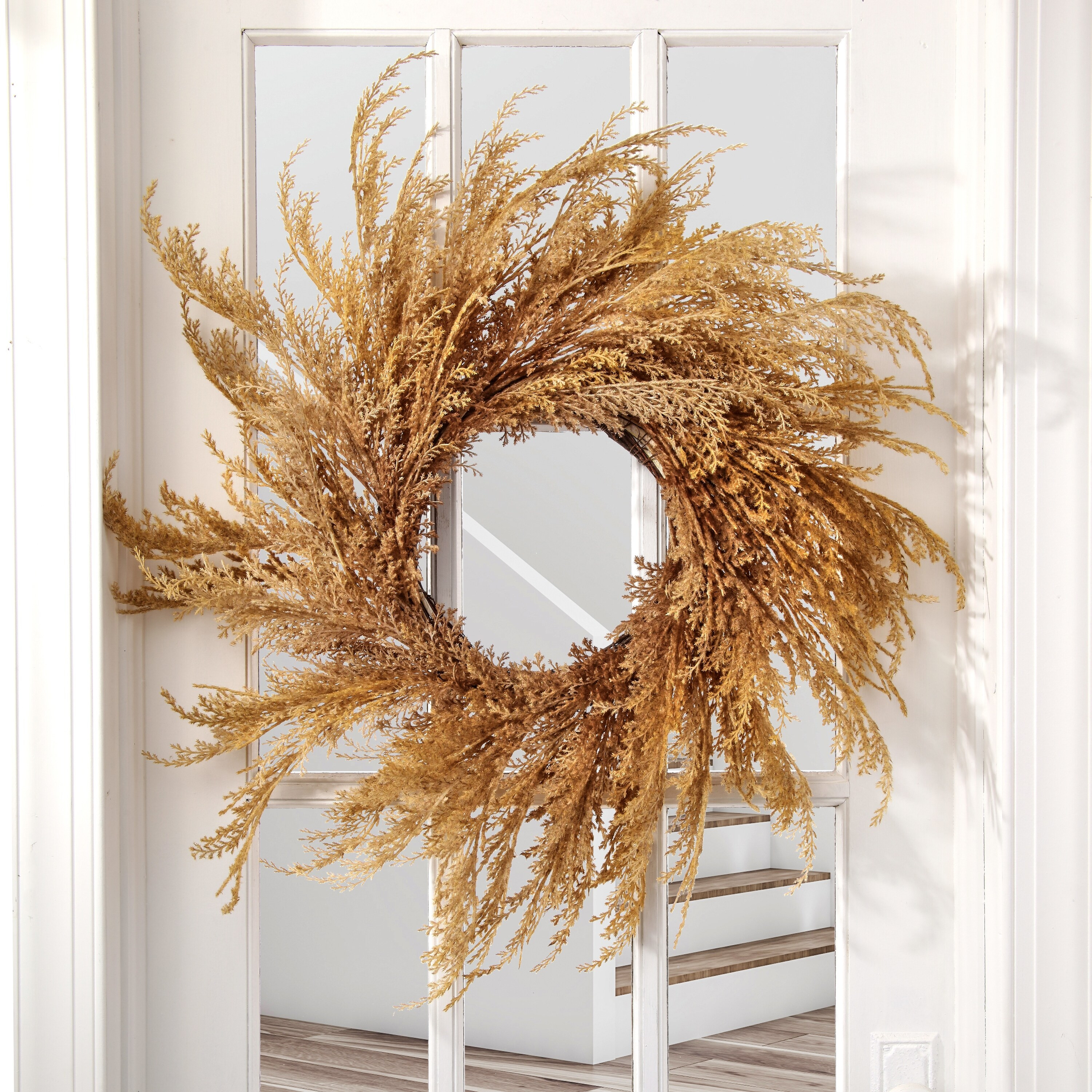 20" Pampas Grass Wreath - Beige - Walmart.com | Walmart (US)