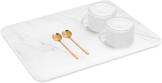 Stone Dish Drying Mat for Kitchen Counter, Quick Drying Diatomaceous Earth Stone Mat, Super Absor... | Amazon (US)