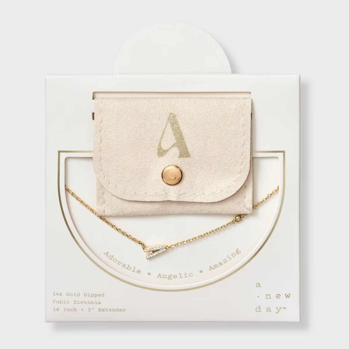 14K Gold Dipped Cubic Zirconia Initial Necklace - A New Day™ | Target