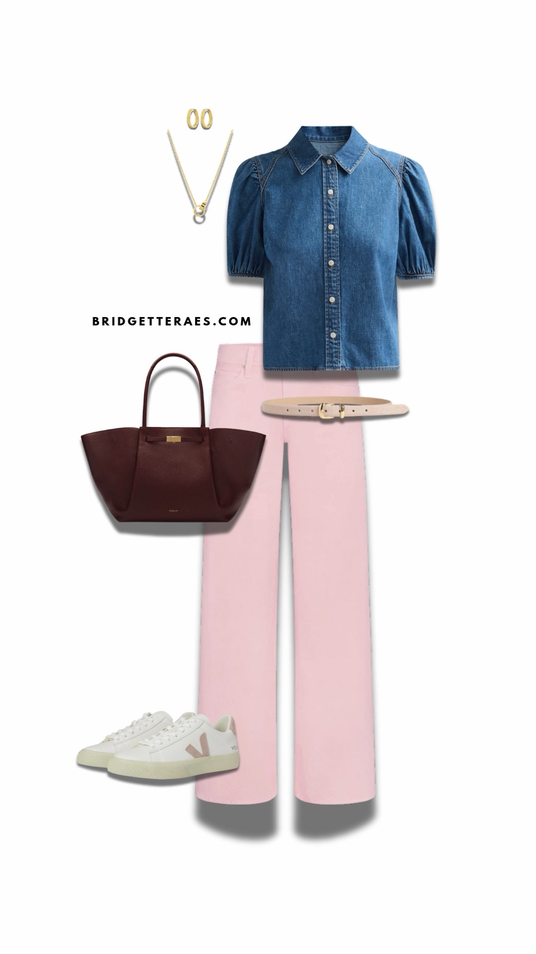 This outfit is a perfect example of modern executive style that feels fresh, approachable, and effortlessly confident. The structured denim blouse with softly puffed sleeves brings a polished twist to a timeless fabric, creating visual interest while maintaining a refined, professional silhouette. Paired with blush pink wide-leg trousers, the look strikes the ideal balance between authority and personality, proving that soft color palettes can make just as strong an impression as traditional neutrals. The deep burgundy tote adds richness and sophistication, anchoring the outfit with a luxurious contrast that elevates the entire ensemble. Clean white sneakers keep the look practical for busy leadership days filled with meetings, travel, or walking between offices, while delicate gold jewelry and a slim neutral belt provide understated polish that ties everything together. This is the kind of outfit that communicates confidence without feeling overly formal.

#LTKootd #LTKgrwm #LTKWorkwear