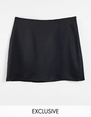 ASYOU satin slit hem skirt in black | ASOS (Global)