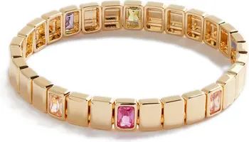 Rainbow Cubic Zirconia Tile Stretch Bracelet | Nordstrom