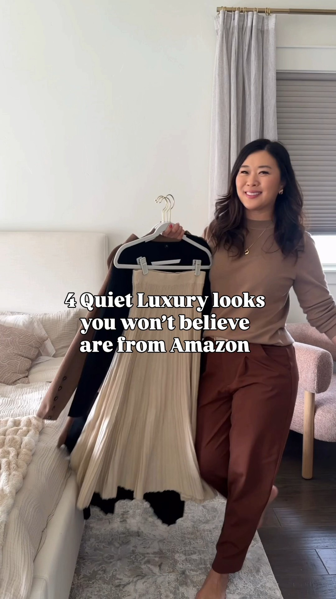 Quiet luxury looks… but all from Amazon!
Wearing Medium in everything (except Black dress is a Small, but I could have done a Medium). 

#arachcloz #fallfashion #amazonfashion #luxeforless #quietluxury