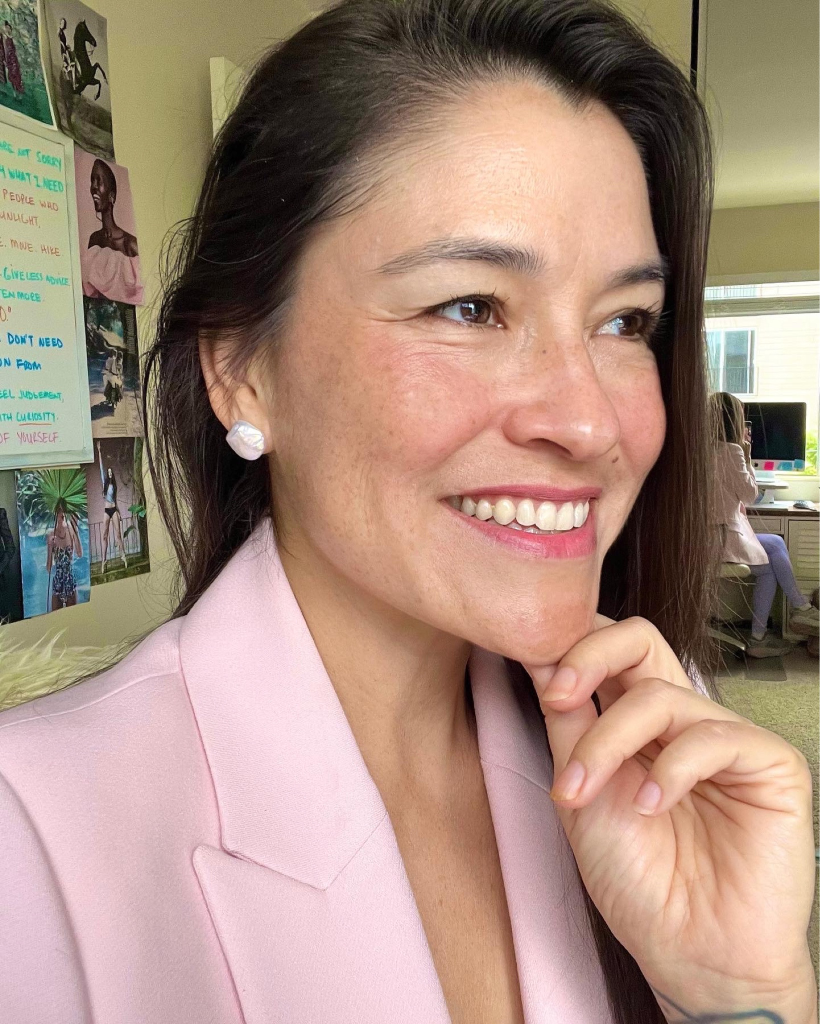 Large pearl stud earrings by Nacre, organic pearl earrings

#LTKunder100 #LTKstyletip #LTKworkwear