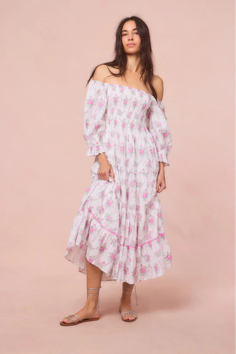 Rigby Cotton Floral Midi Dress | LoveShackFancy