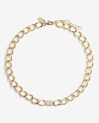 Clear Stone Linked Choker Necklace | Express
