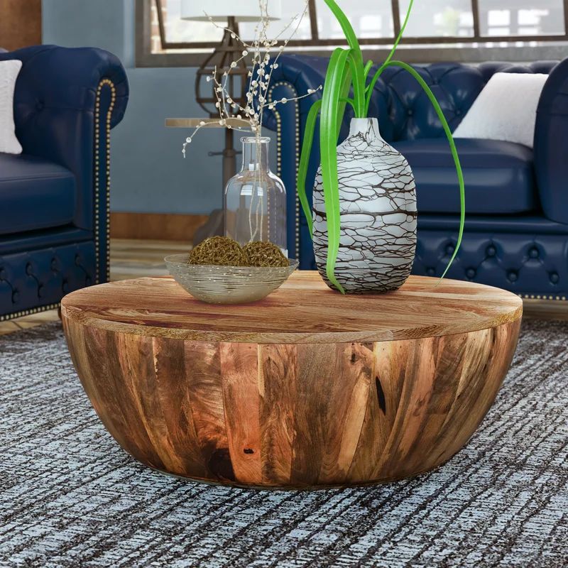 Cassius Solid Wood Drum Coffee Table | Wayfair North America
