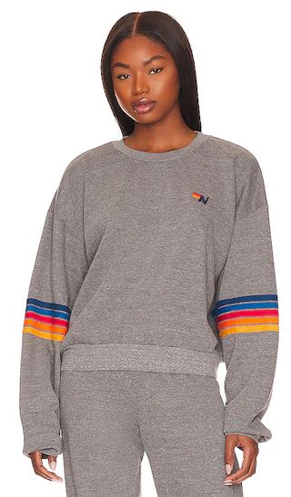 Rainbow Stitch Sweatshirt in Heather | Revolve Clothing (Global)