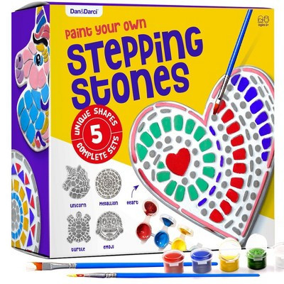 Dan&Darci Paint Your Own Stepping Stones Kit – 5 Unique Shapes, Complete Painting Set for Kids, Craft Kit for Kids | Target