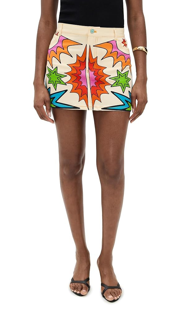 BruceGlen Women's Play Print Denim Mini Skirt | Amazon (US)