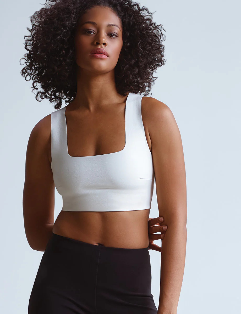 Faux Leather Squareneck Crop Top | Commando®