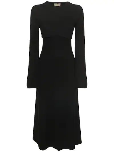 Loulou Studio - Daroca knitted midi dress - Black | Luisaviaroma | Luisaviaroma