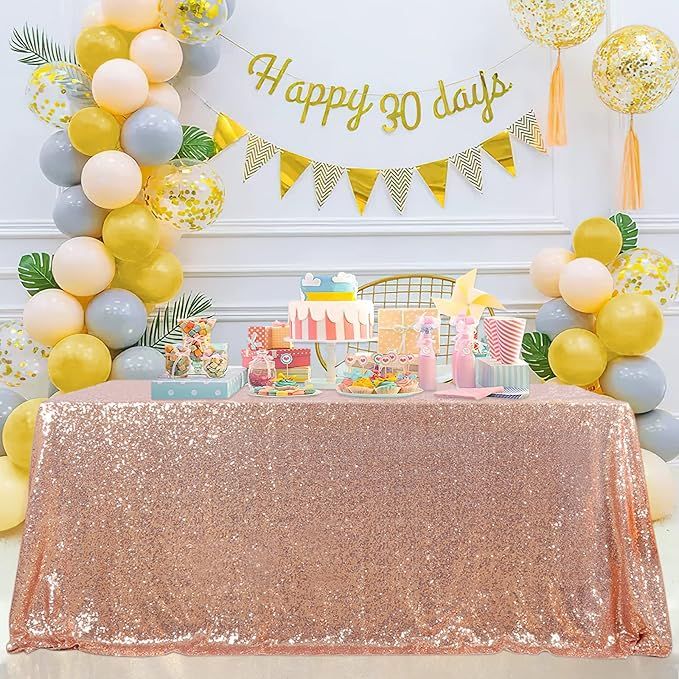 Sequin Tablecloth Rose Gold Table Cloth Sparkle Glitter 50x102 inches Sequin Tablecover for Weddi... | Amazon (CA)