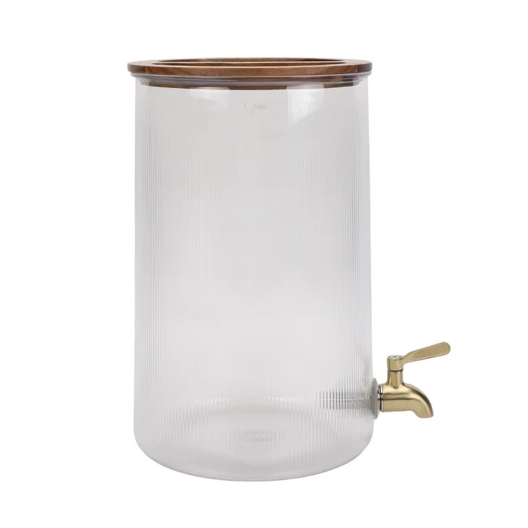 Better Homes and Gardens 2-Gallon Clear Countertop Beverage Dispenser with Acacia Wood Lid | Walmart (US)