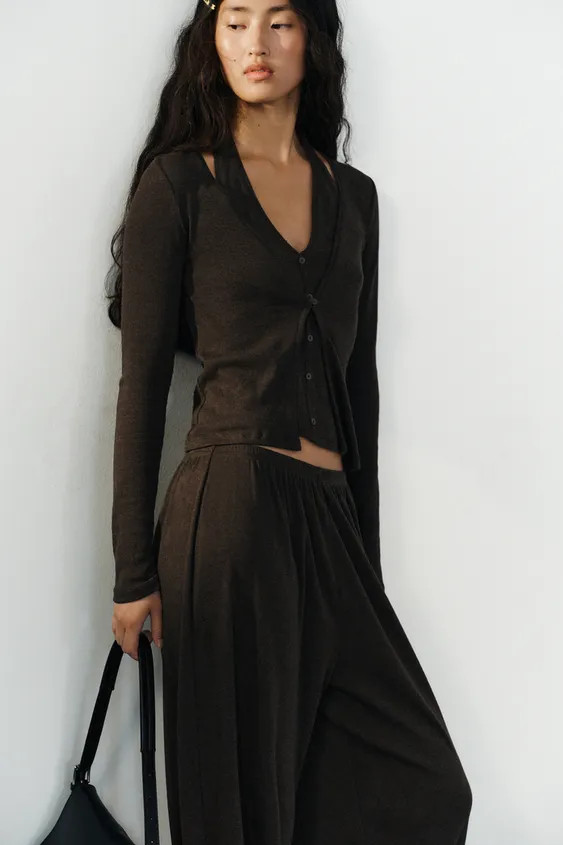DOUBLE-LAYER EFFECT JACKET TOP | Zara US