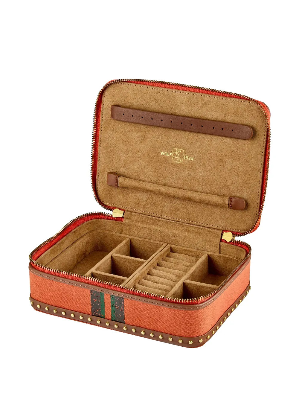 WOLF Ida studded jewellery box (21cm x 15.3cm) - Orange | Farfetch Global