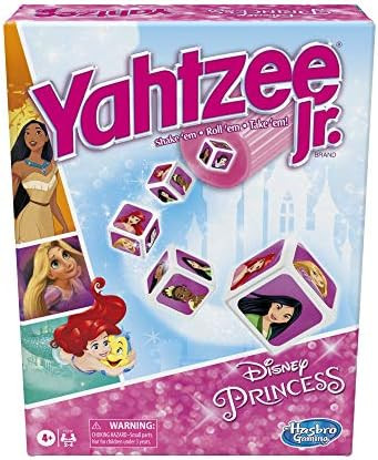 Yahtzee Jr.: Disney Princess Edition Board Game for Kids Ages 4 and Up, For 2-4 Players, Counting... | Amazon (US)