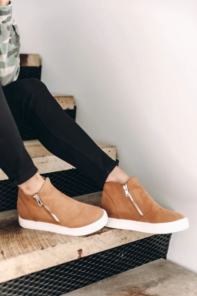 The Danielle Brown Wedge Sneakers | The Pink Lily Boutique