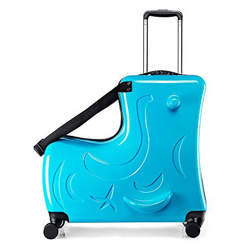 N-A Kids Ride On Suitcase with Wheels, Scooter Luggage for Toddlers Travel, Durable Children's Suitcase for Boys & Girls Ages 2-13 Years | Amazon (US)