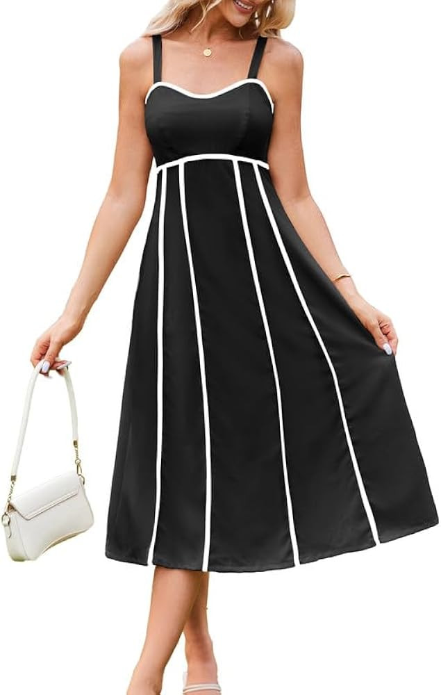 GRACE KARIN Women's 2024 Summer Casual Dress Spaghetti Straps Sleeveless Smocked Sundress Beach A... | Amazon (US)